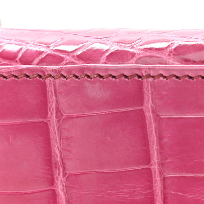 Hermes Shiny Alligator Kelly Pochette Fuchsia 11 of 12