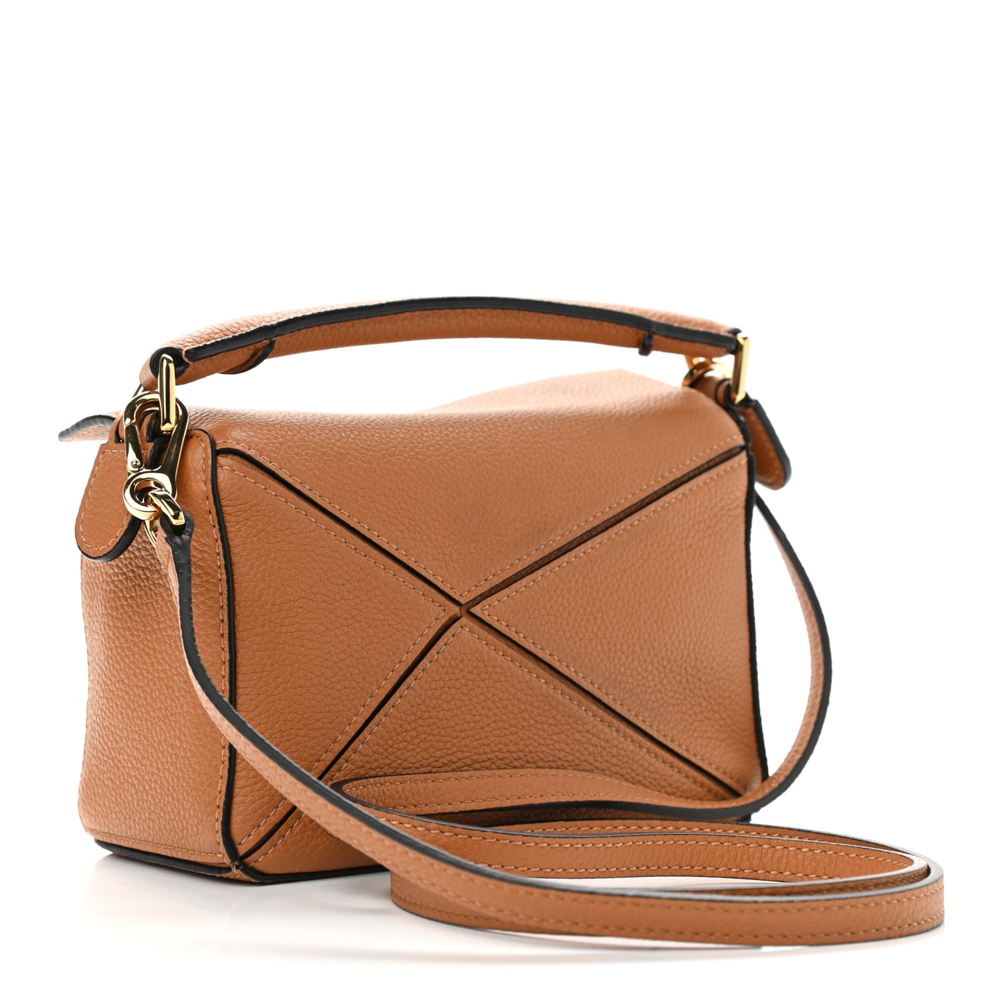 Calfskin Mini Puzzle Bag Light Caramel