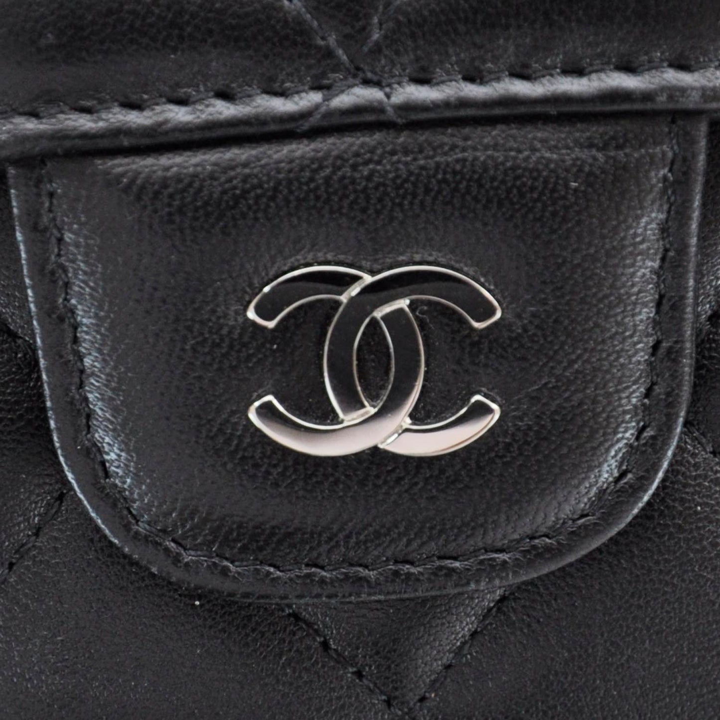 Lambskin Large Flap Wallet Black