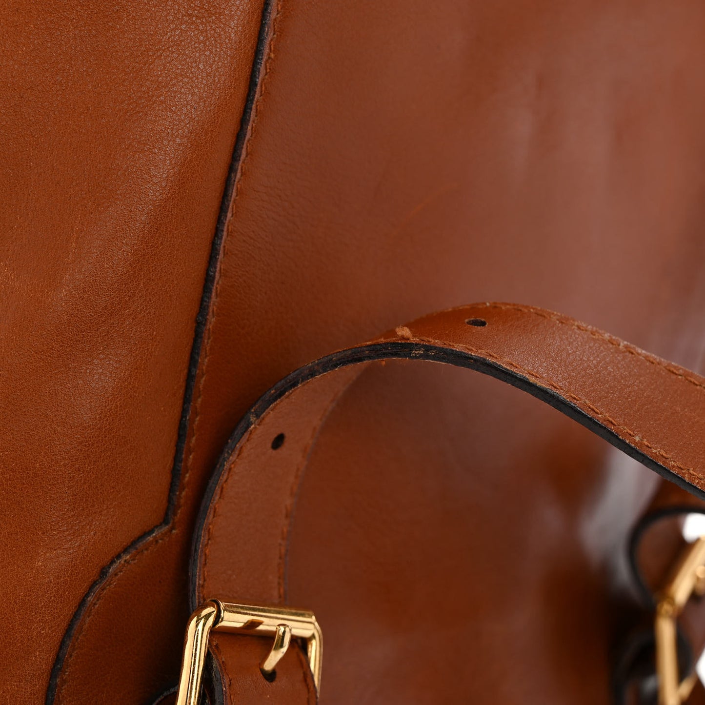 Calfskin Bamboo Mini Backpack Brown