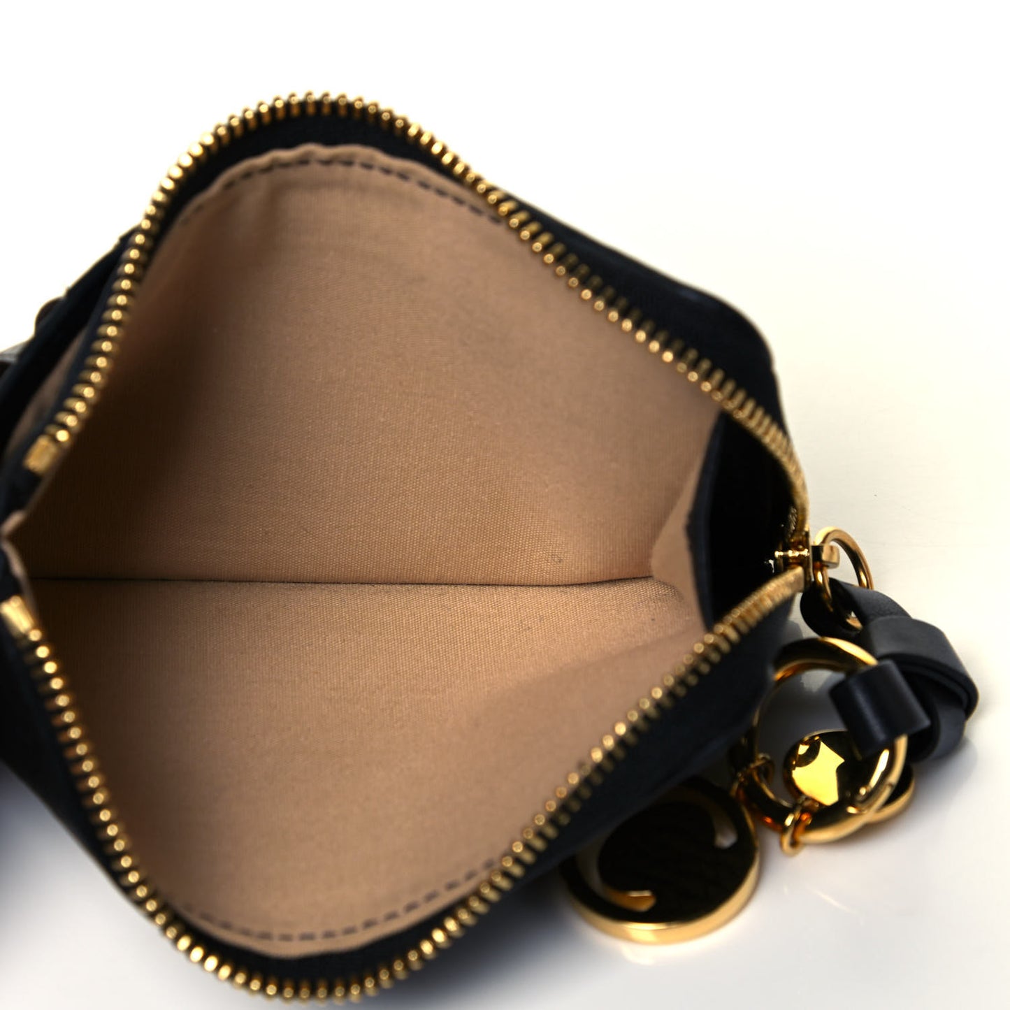 Calfskin Alphabet Purse Wallet Black