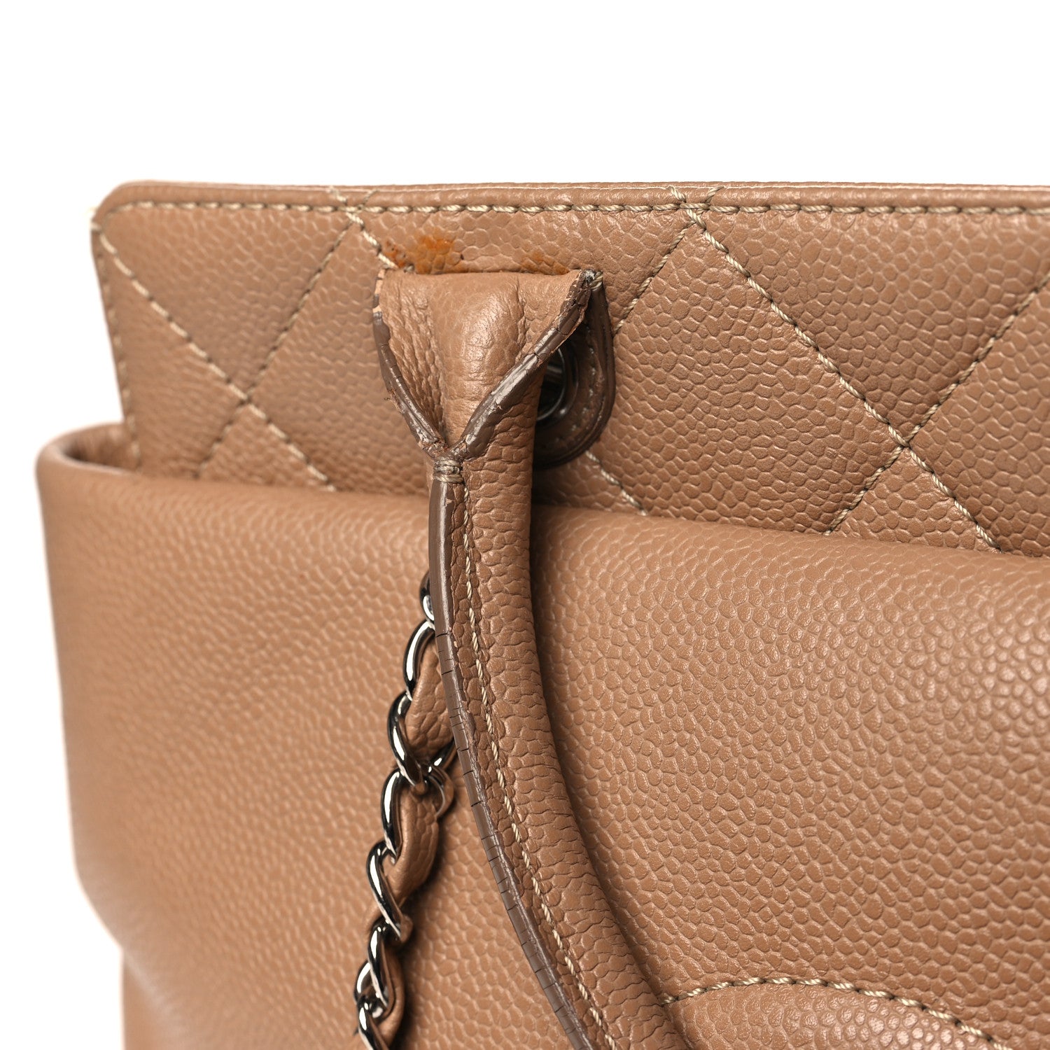 Chanel Caviar Medium Soft CC Top Handle Tote Dark Beige 14 of 16