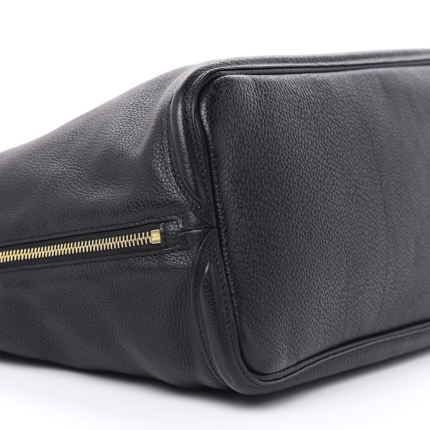 Pebbled Calfskin Skull Padlock Tote Black