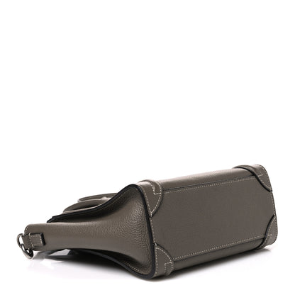 Celine Drummed Calfskin Nano Luggage Souris 4 of 11