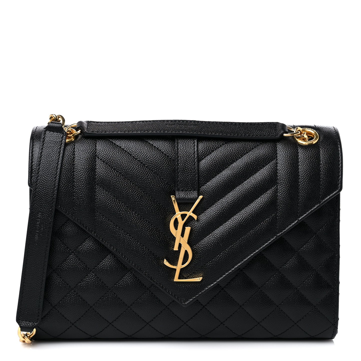 Grain De Poudre Textured Mixed Matelasse Triquilt Medium Monogram Satchel Black