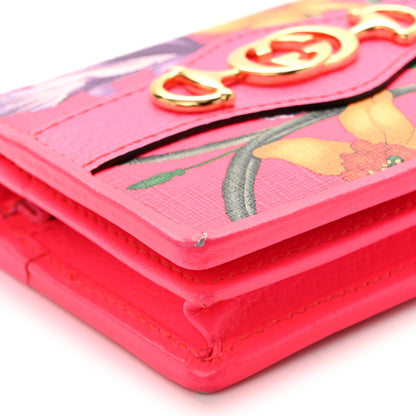 Gucci Calfskin Flora Print Zumi Card Case Fuxia Fluo 8 of 12