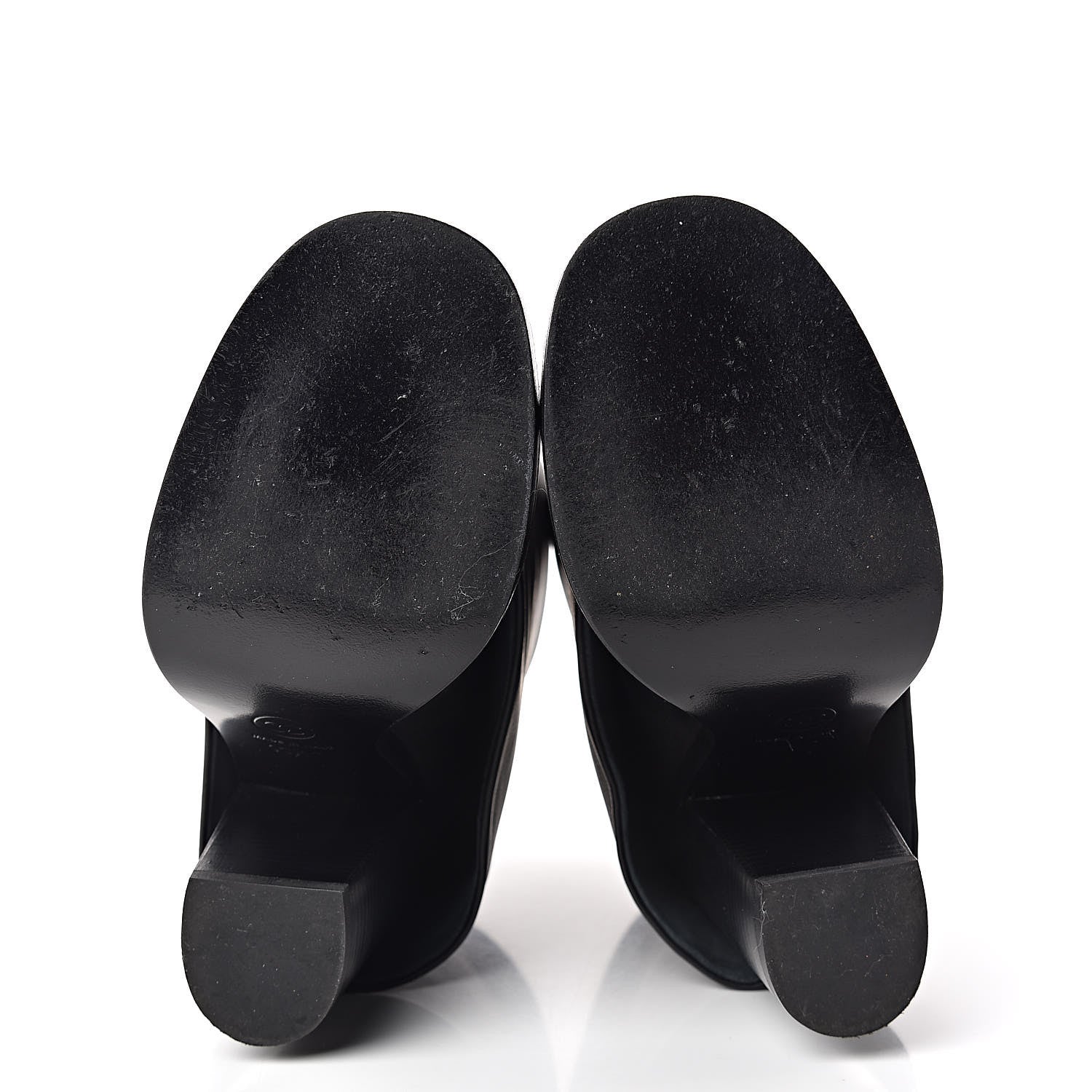 Chanel Calfskin CC Cap Toe Fold Over Boots 36.5 Black 7 of 11