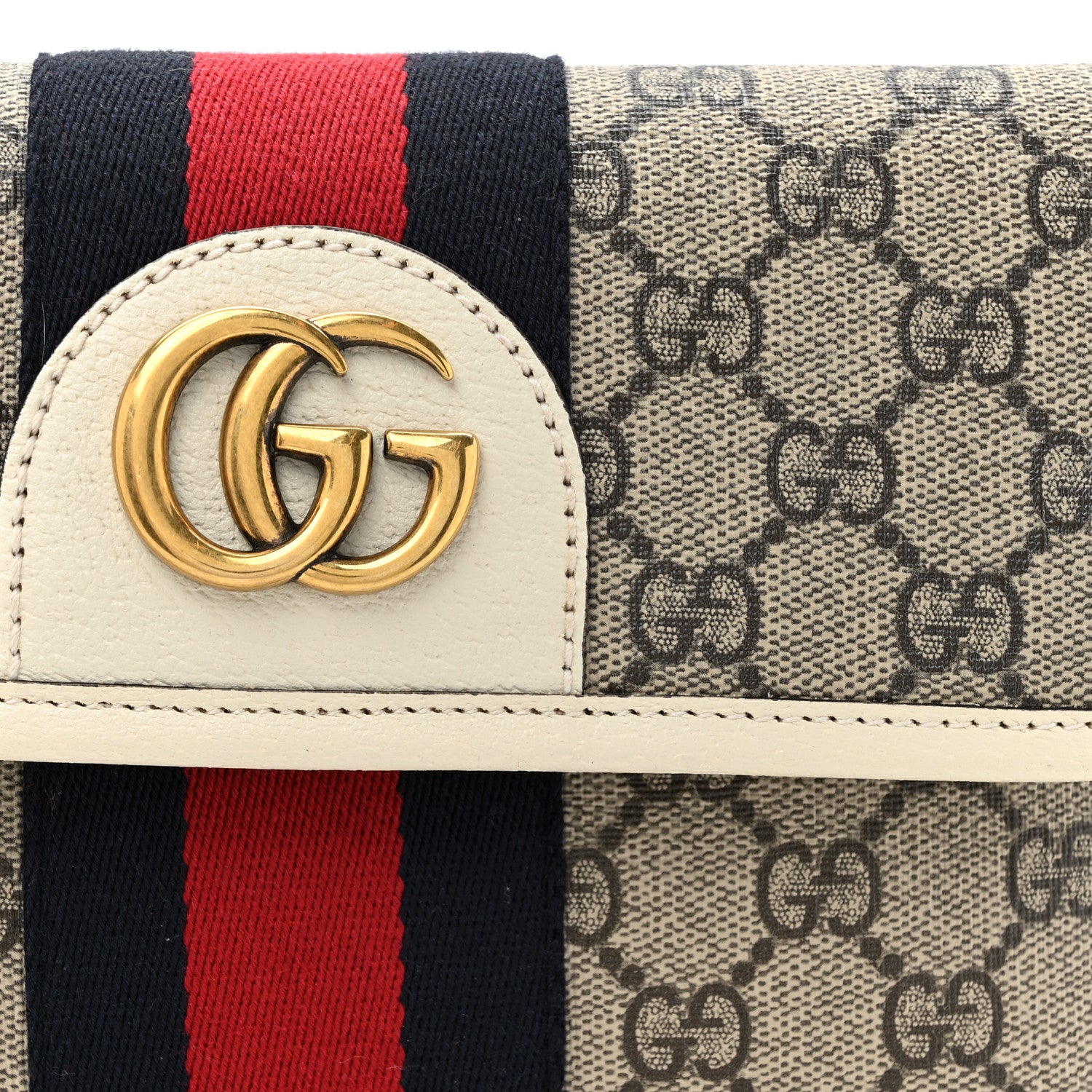 Gucci GG Supreme Monogram Web Small Ophidia Belt Bag 100 40 Beige Ebony White 8 of 10