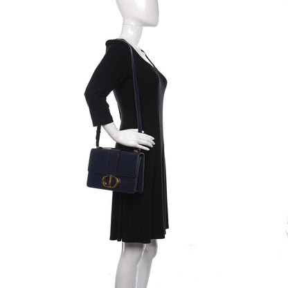 Christian Dior Shiny Crinkled Lambskin 30 Montaigne Flap Bag Indigo 2 of 11