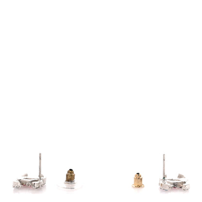 Chanel Metal Crystal CC Earrings Silver Multicolor 3 of 6