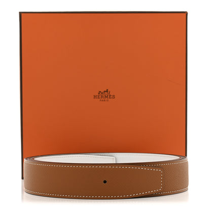 Hermes Epsom 32mm Belt Strap 115 46 White Gold 7 of 7