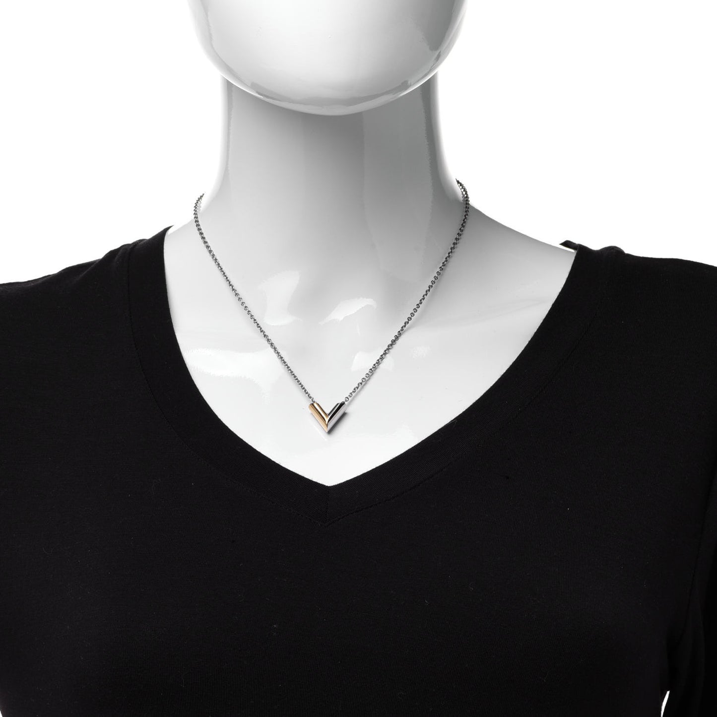 Essential V Necklace Silver Gold