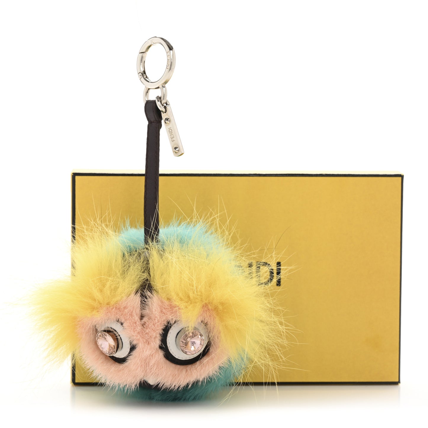 Shiny Nappa Mink Fox Fur Crystal QuTweet Dazzling Bag Bug Charm Bordeaux Seashell Multicolor