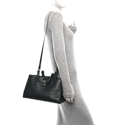 Bottega Veneta Light Calf Intrecciato Small Roma Black 2 of 9
