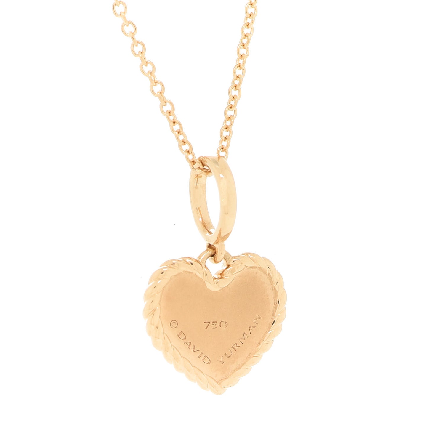 18K Yellow Gold Diamond Heart Initial A Charm Necklace