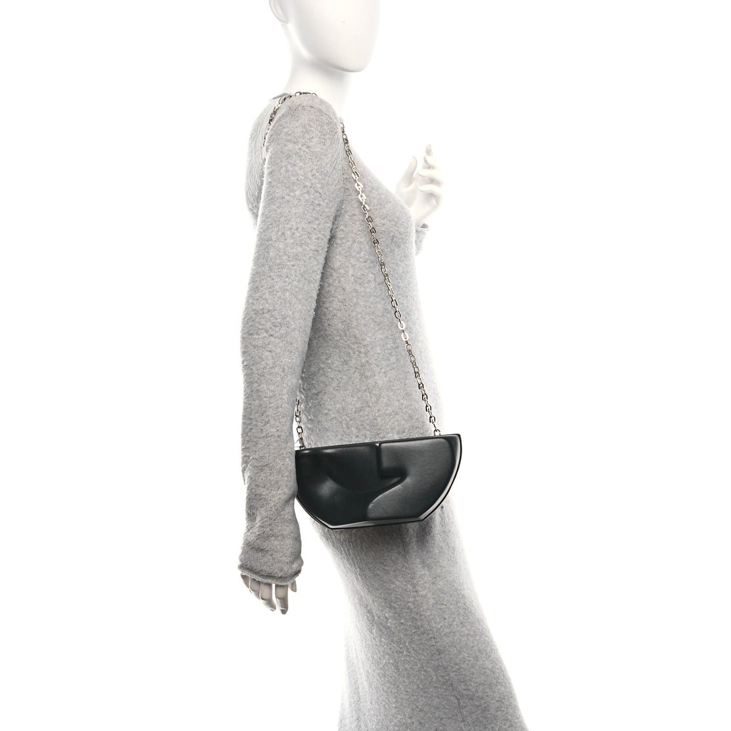 Calfskin G Chain Clutch Black