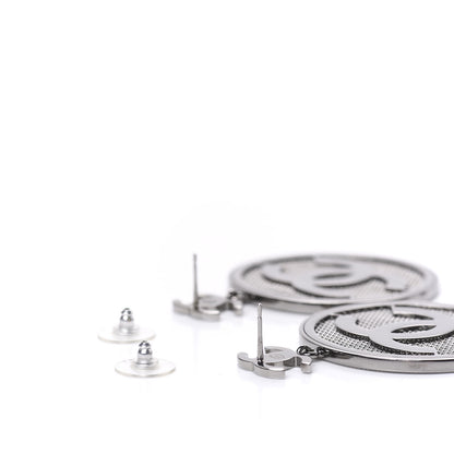 Chanel Mesh CC Earrings Ruthenium 3 of 5