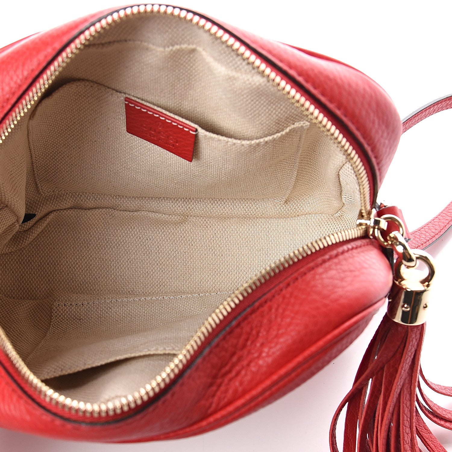 Gucci Pebbled Calfskin Small Soho Disco Bag Tabasco Red 4 of 8