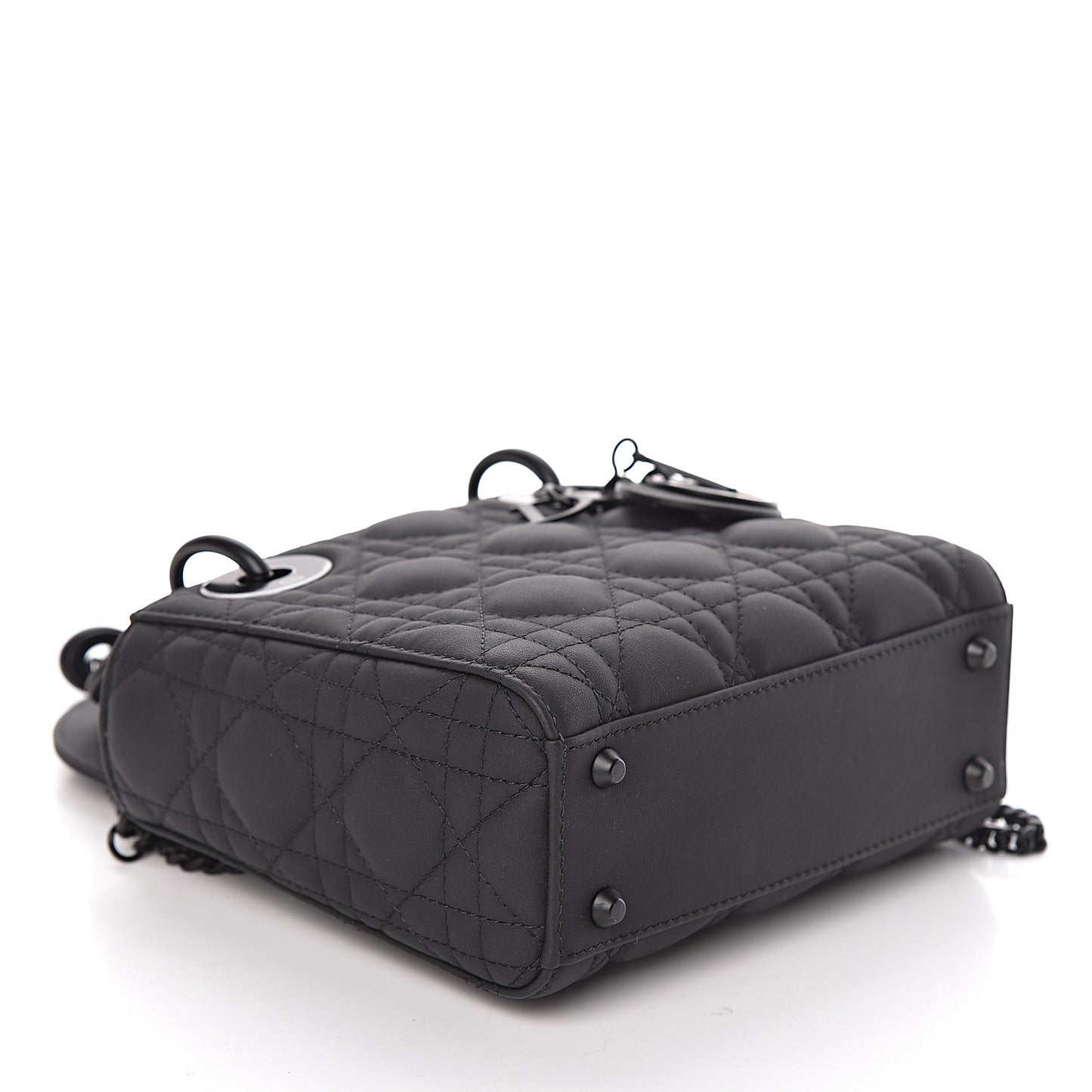 Ultra Matte Calfskin Cannage Mini Lady Dior Black
