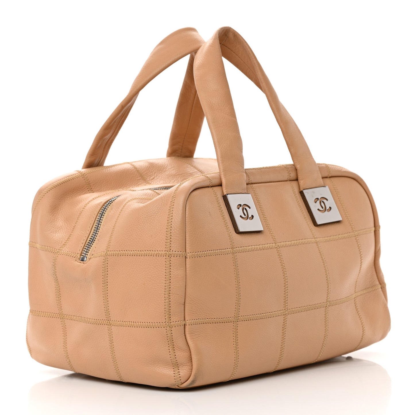 Caviar Square Stitched Bowler Beige
