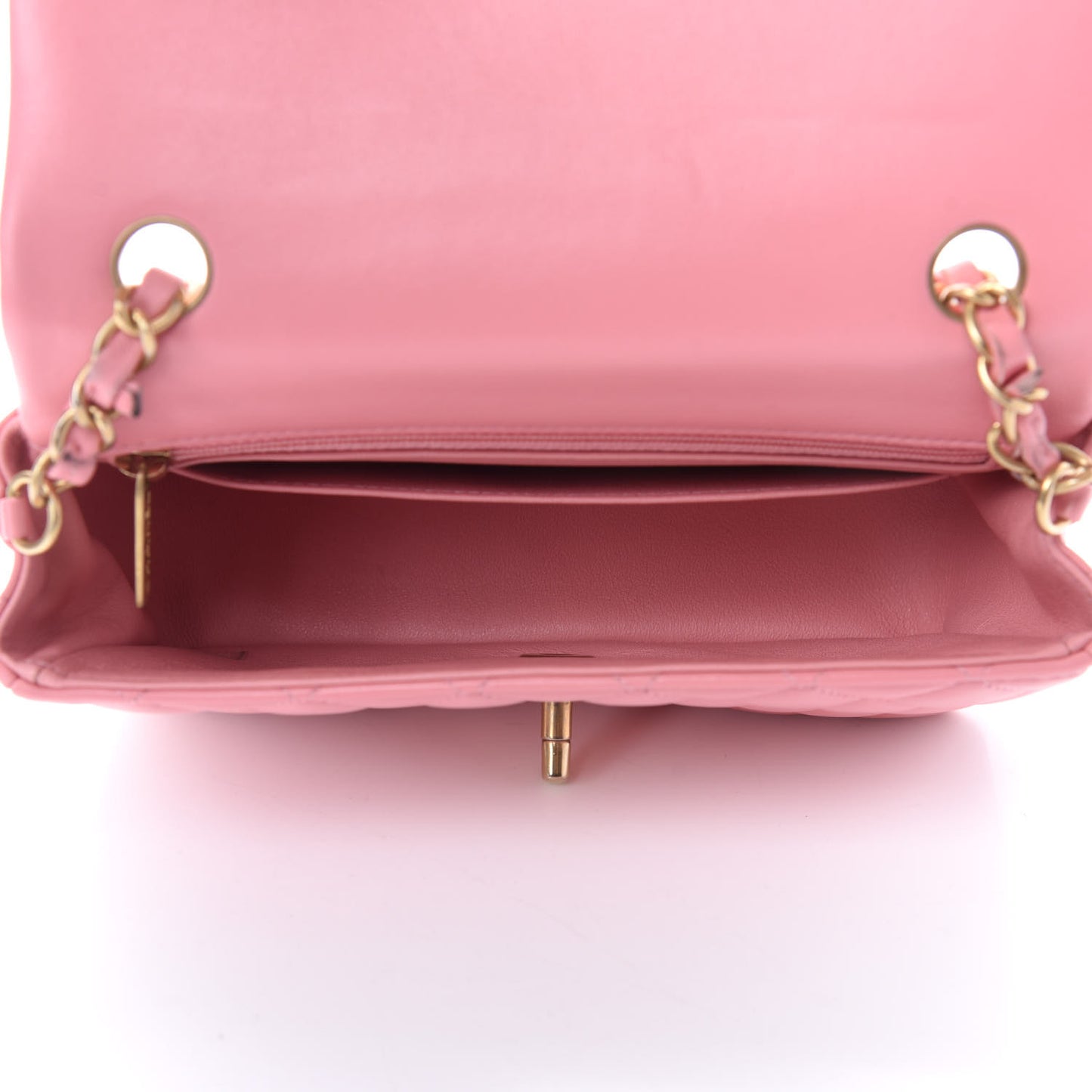 Lambskin Quilted Mini Rectangular Flap Pink