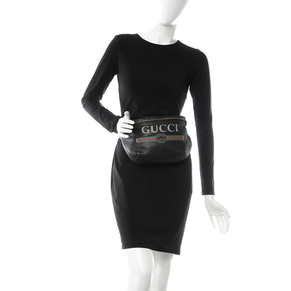 Gucci Grained Calfskin Logo Belt Bag Black 2 of 10