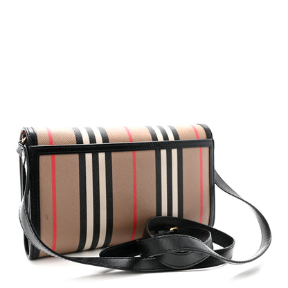 Burberry E-Canvas Icon Stripe Hannah Wallet With Detachable Strap Archive Beige 3 of 10