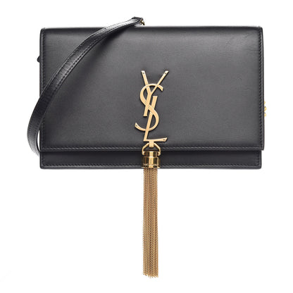 Saint Laurent Smooth Calfskin Classic Monogram Kate Tassel Chain Wallet Black 1 of 7