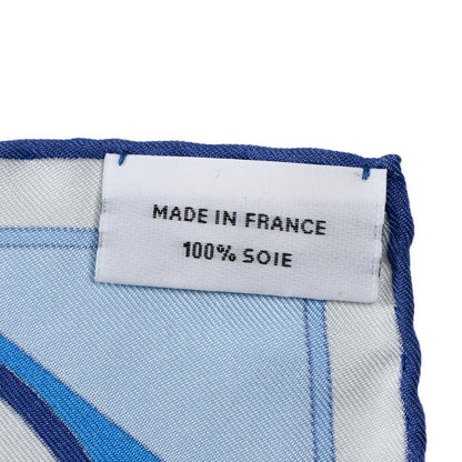 Hermes Silk Carre Wash Colliers de Chiens Scarf 90 Bleu Jean Cobalt 5 of 5