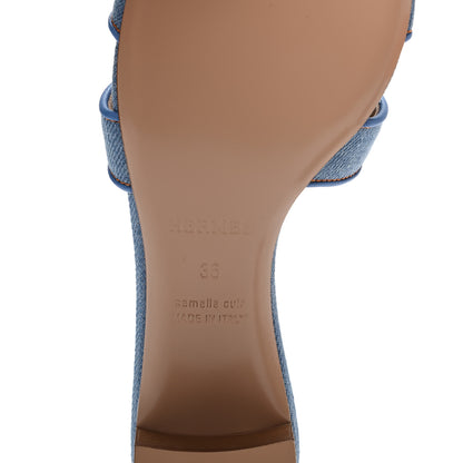 Hermes Denim Oasis Sandals 36 Bleu Clair 6 of 8