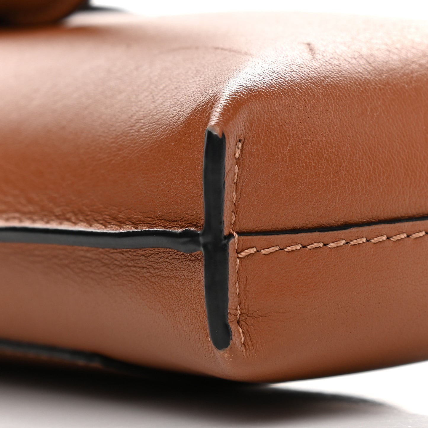 Calfskin Elephant Pouch Crossbody Bag Tan