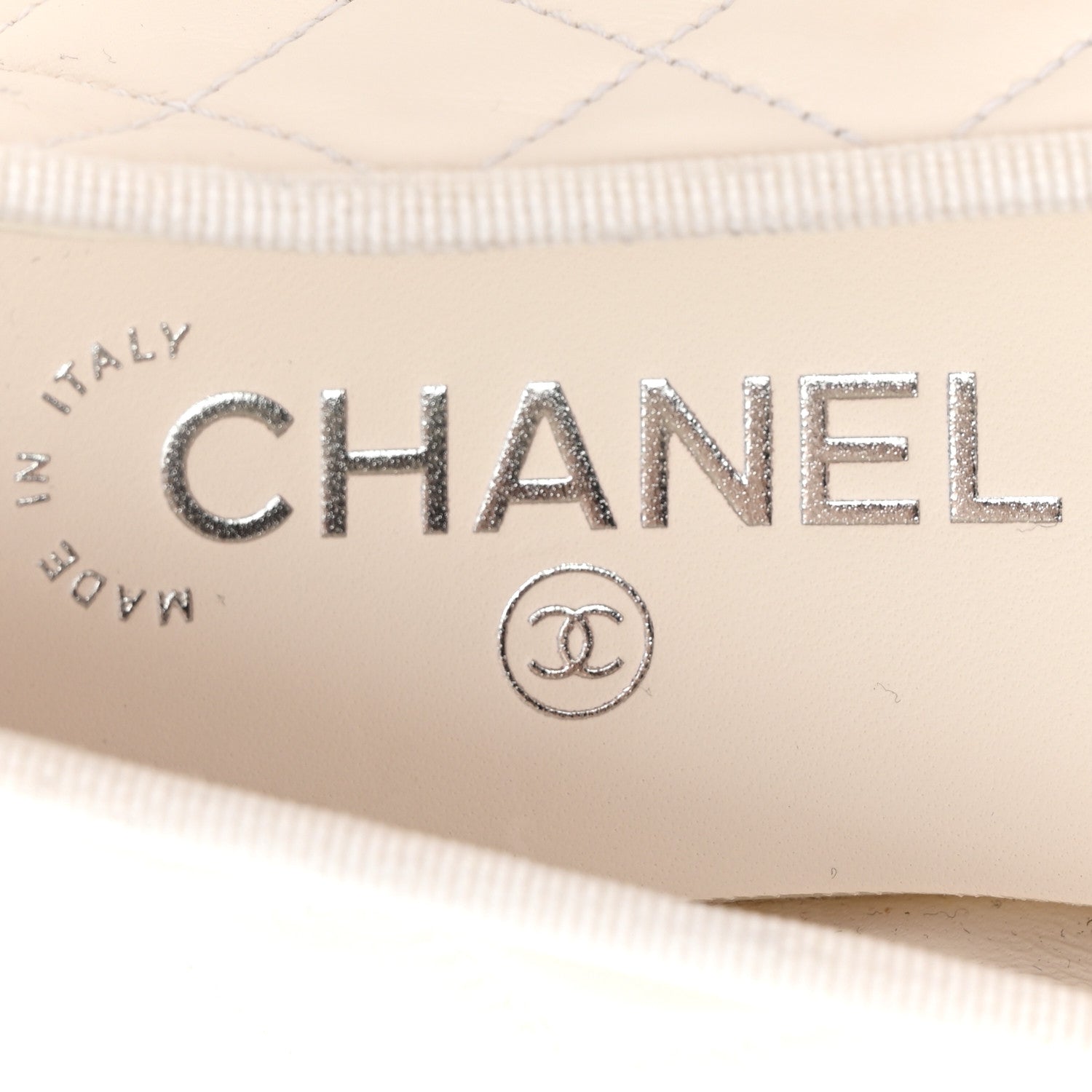 Chanel Canvas Lambskin Quilted CC Cap Toe Ballerina Flats 39 White Black 6 of 10