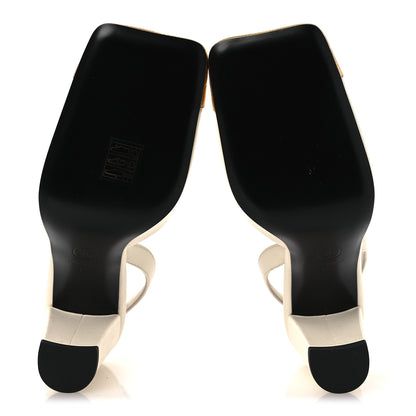 Chanel Lambskin Metallic Crackled Calfskin Square Cap Toe CC Slingback Pumps 38.5 Ivory Gold 7 of 11