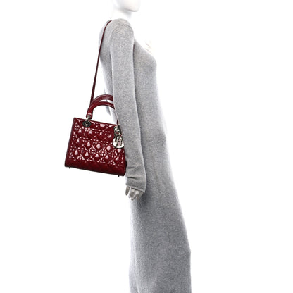 Christian Dior Patent Cannage Medium Lady Dior Red 2 of 10