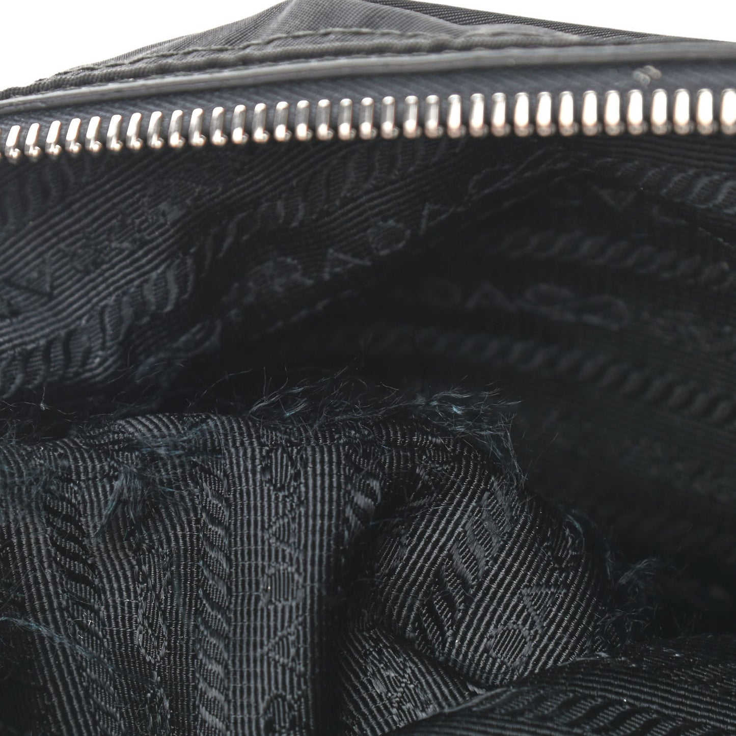Tessuto Nylon Saffiano Flat Messenger Bag Black