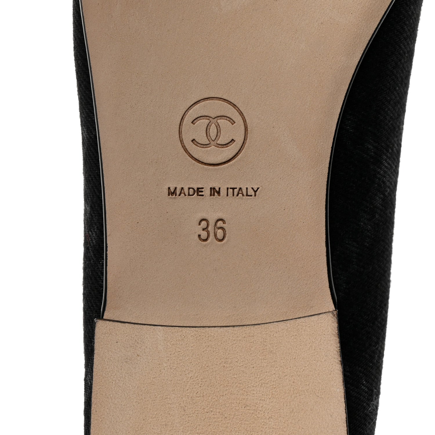 Chanel Printed Denim CC Cap Toe Ballerina Flats 36 Black White 8 of 9