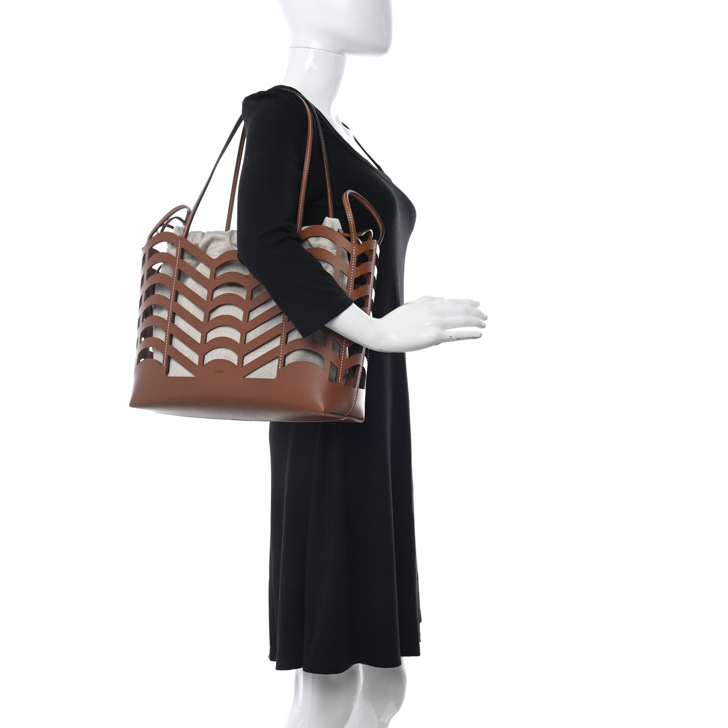 Chloe Calfskin Small Kayan Basket Tote Bag Caramel 2 of 12