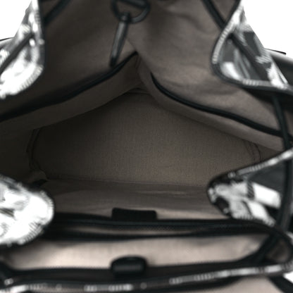 MCM Cubic Monogram Medium Bradenburg Backpack Black White 5 of 9