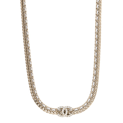 Chanel Metal Lambskin Crystal CC Choker Gold White 1 of 4
