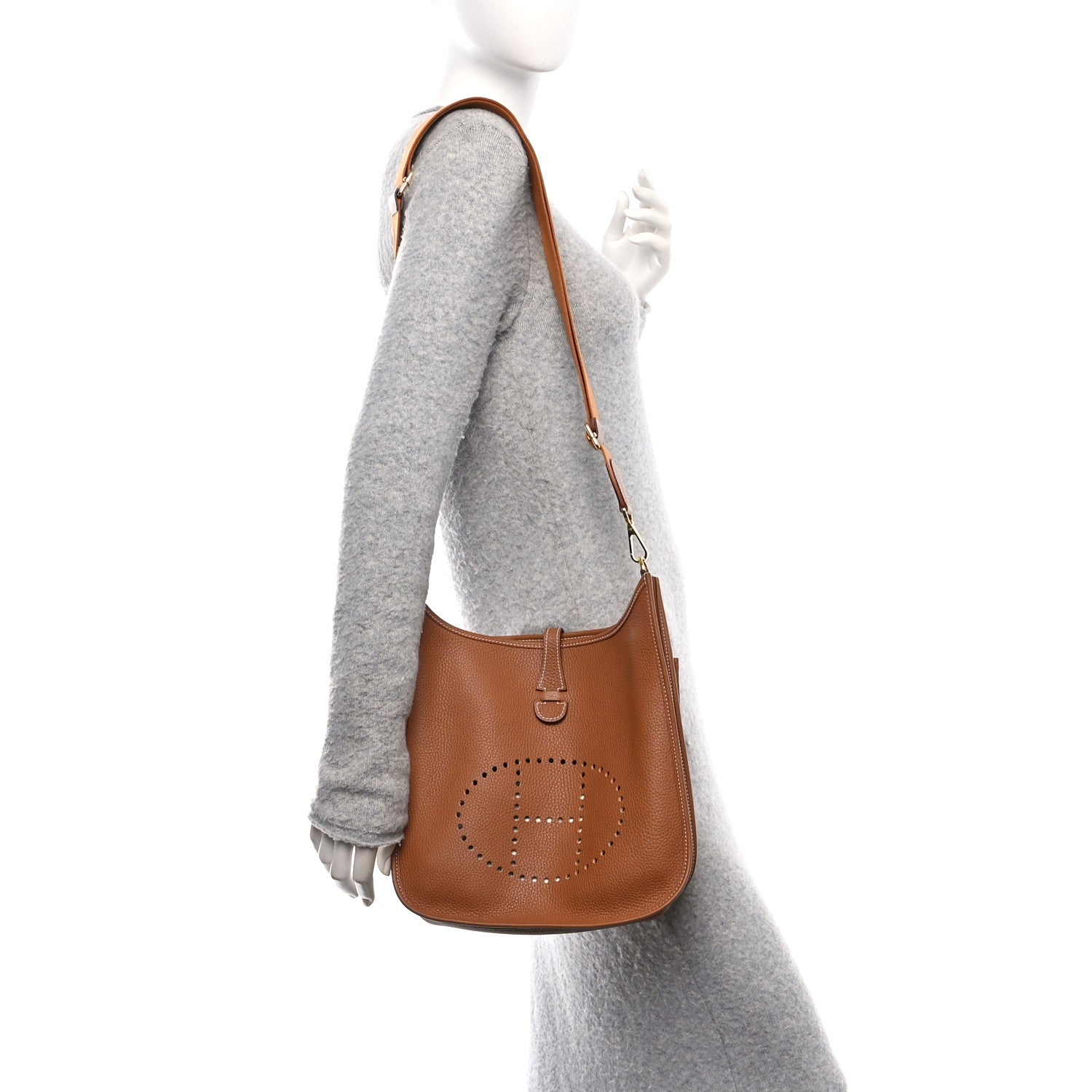 Hermes Taurillon Clemence Evelyne III PM Gold 2 of 10