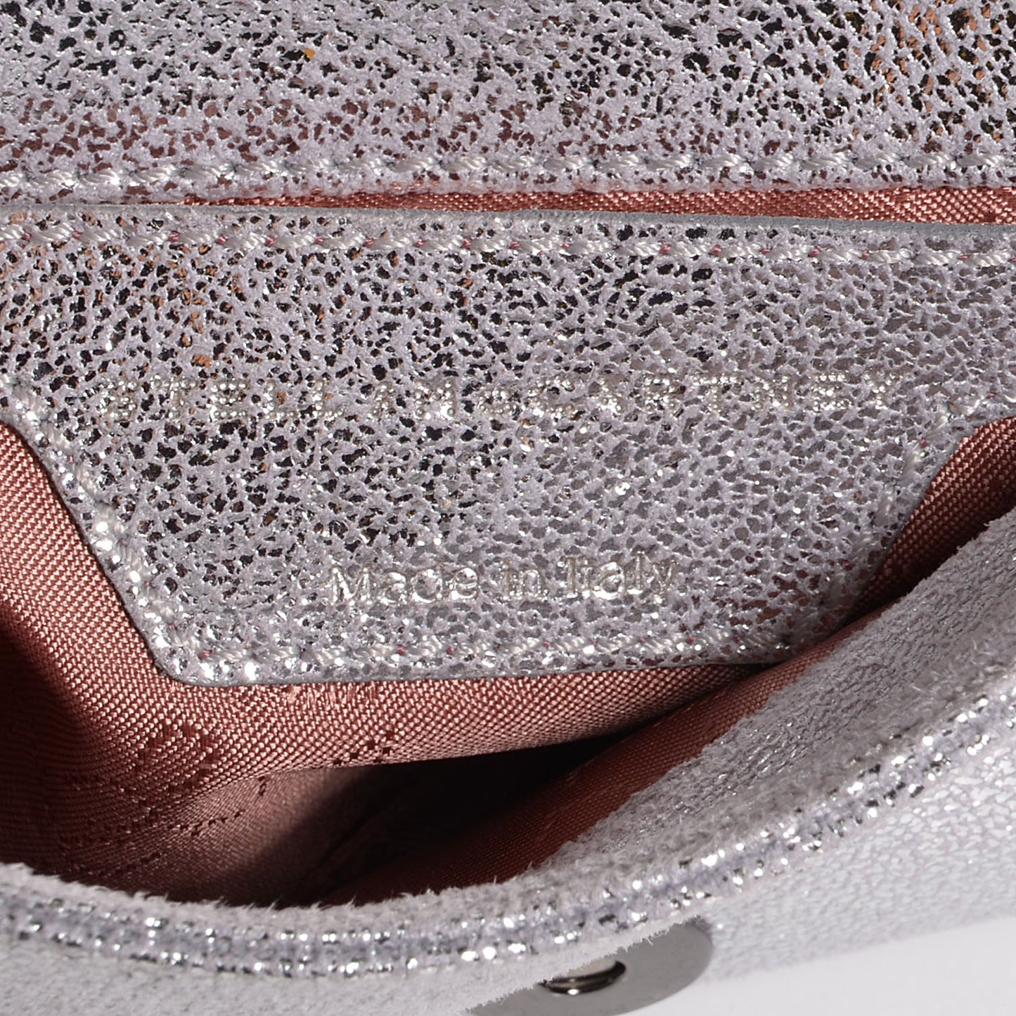 Faux Suede Fringe Falabella Crossbody Platinum