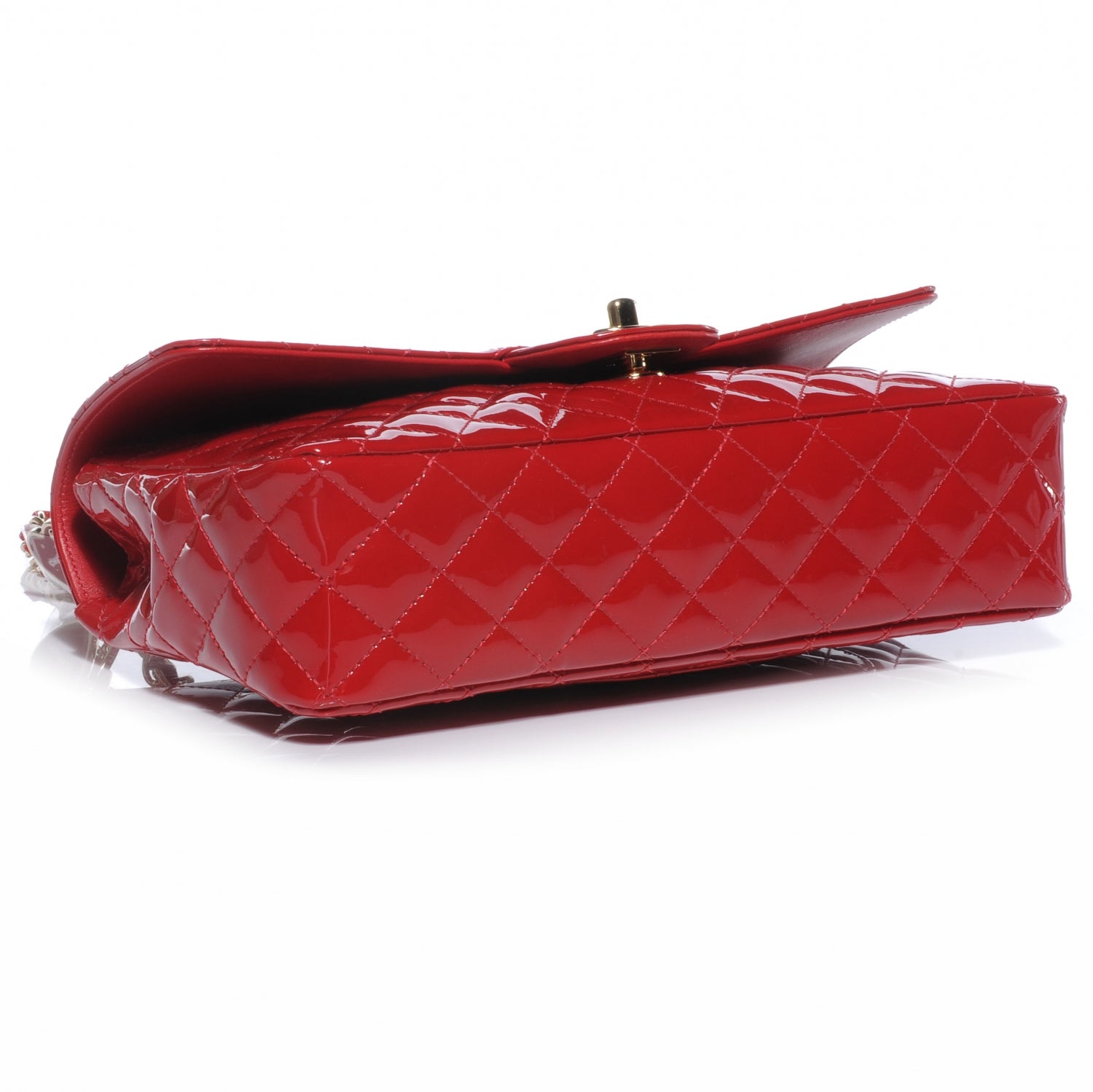 Chanel Patent Calfskin Quilted Valentine Charms Medium Single Flap Red 4 of 8