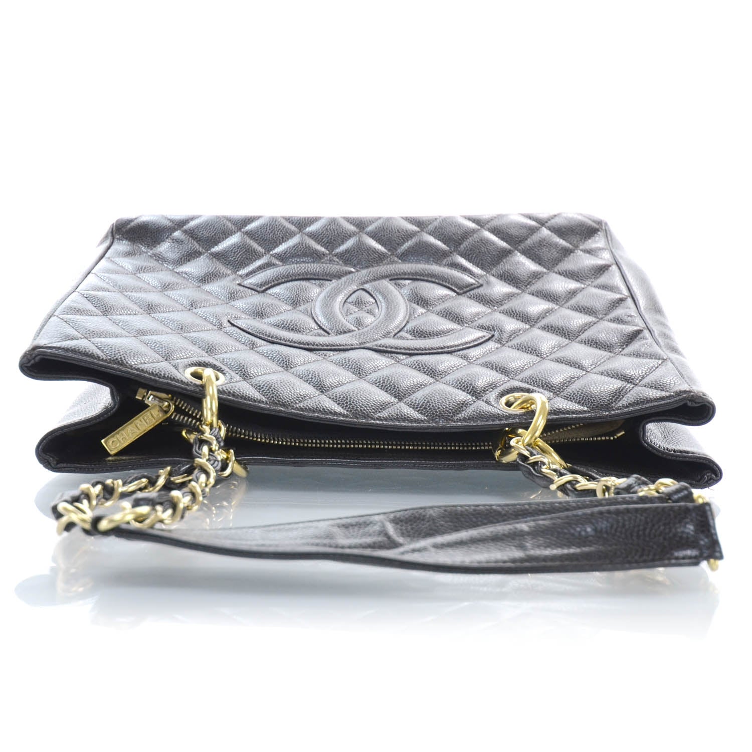 Chanel Caviar Grand Shopping Tote GST Dark Brown GHW 5 of 9