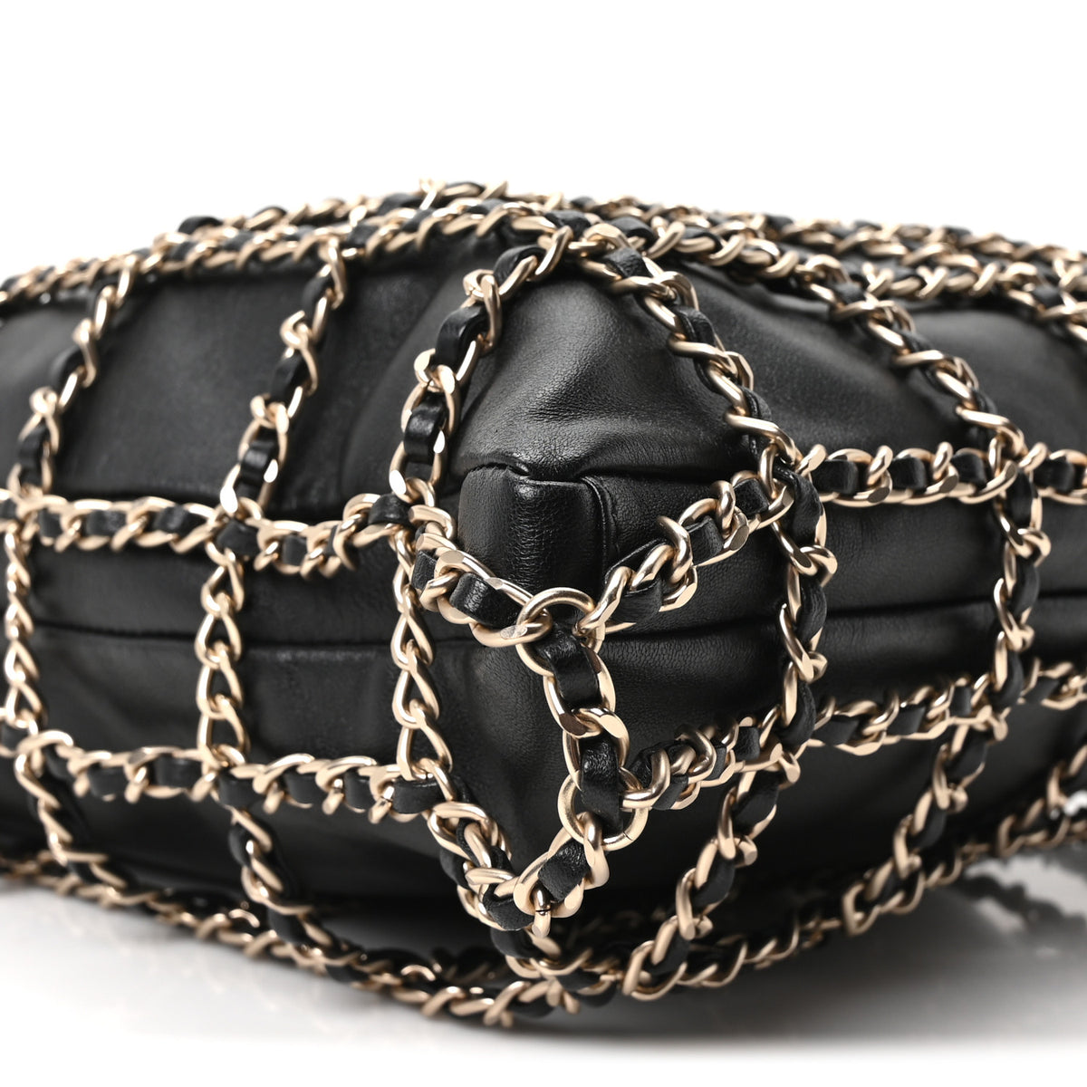 Chanel Lambskin Large Shopping Chain Tote Black 8 of 9
