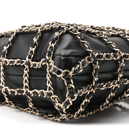 Chanel Lambskin Large Shopping Chain Tote Black 8 of 9