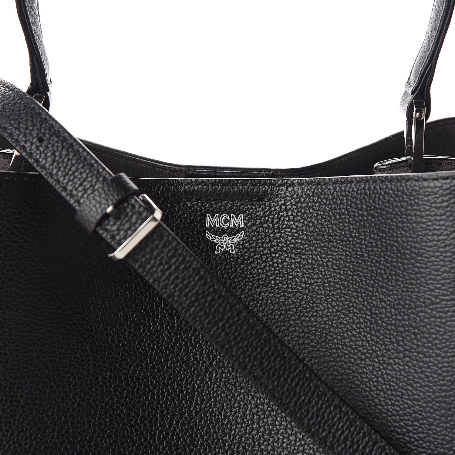 MCM Grained Calfskin Visetos Medium Sarah Hobo Black 8 of 8