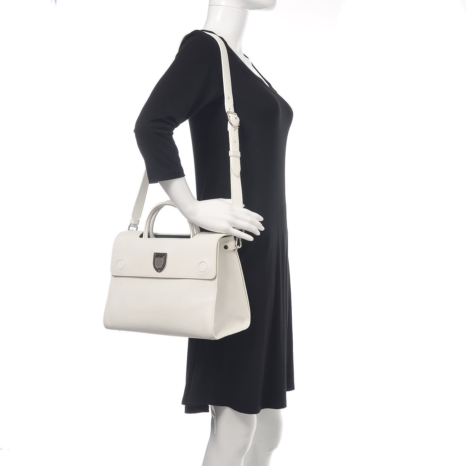 Christian Dior Bullcalf Medium Diorever Flap White 2 of 13