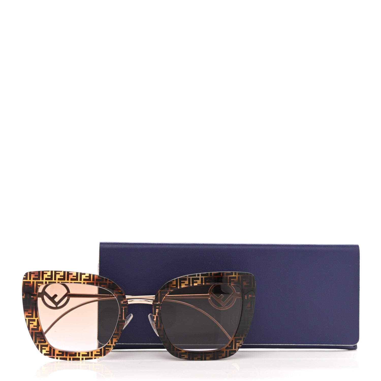 Fendi Acetate Metal F is Fendi FF Square Cat Eye Sunglasses FF 0408/S Havana 7 of 7