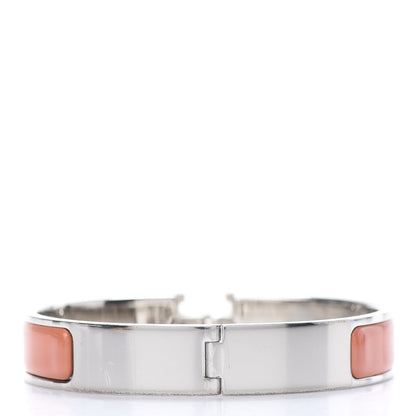 Hermes Enamel Narrow Clic Clac H Bracelet GM Mango White 3 of 6