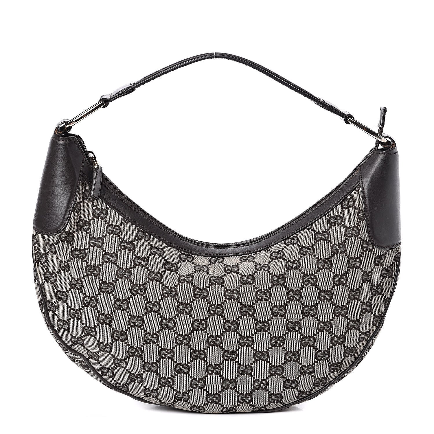 Gucci Monogram Half Moon Hobo Dark Brown 1 of 12